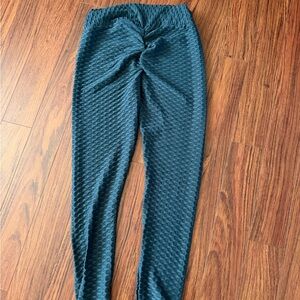 Textured Black Leggings